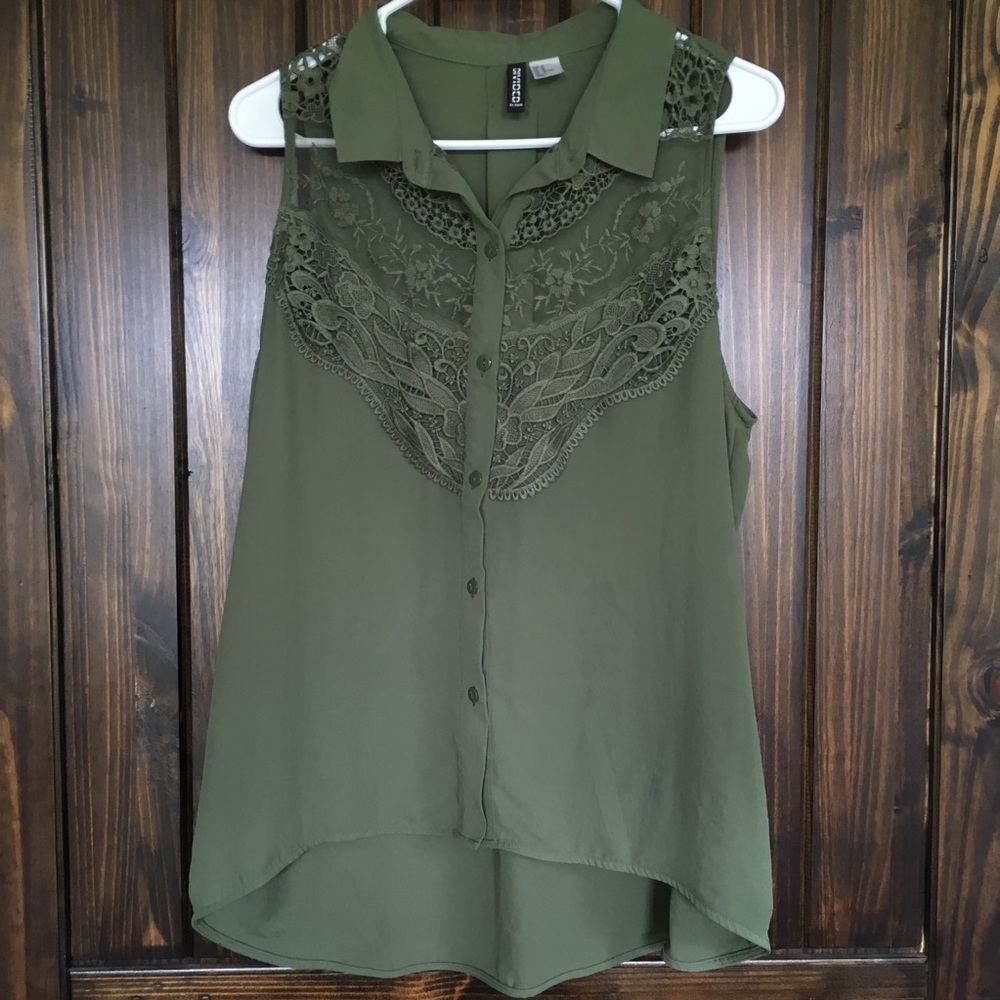 H&M  Army Green Button Down